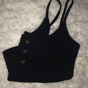 button up black tank top